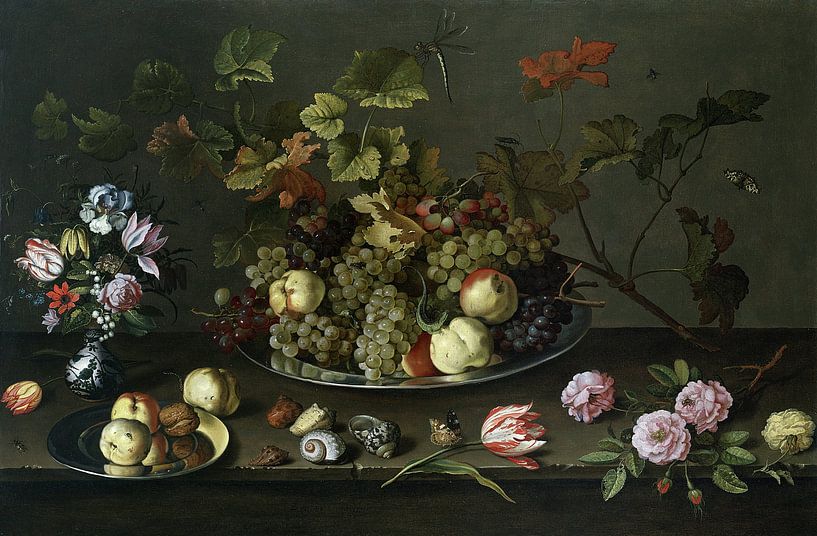 Balthasar Van Der Ast,Still life of fruit, flowers and shells by finemasterpiece