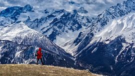 The long-distance cyclist and the Ecrins by Alain Gaymard