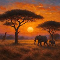 Savanne Afrika Gemälde