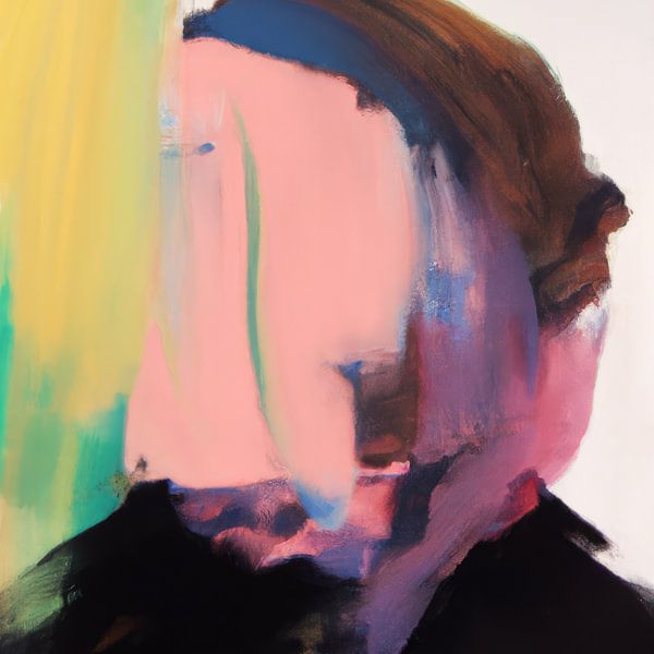 Contemporary modern abstract &quot;Hide and seek&quot; by Carla Van Iersel