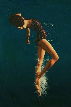 Meisje duikt in het water VII van Jan Keteleer