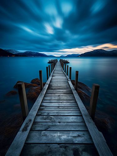 Paysage majestueux dans le lac lisse