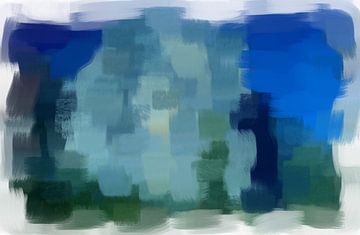 Abstract grijs blauw groen van Maurice Dawson