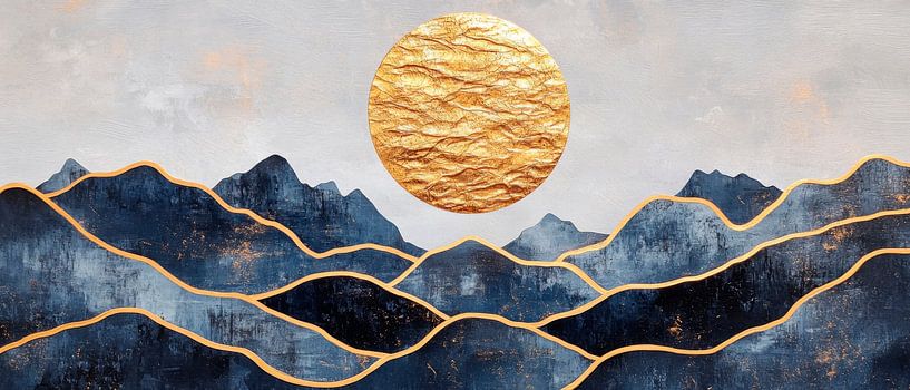 Berglandschap Zon van Poster Art Shop