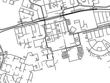 Kaart van Almere Centrum in Zwart Wit van Map Art Studio