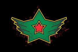 Vintage-Rebellen-Stern-Emblem von mei suseno