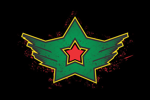 Vintage-Rebellen-Stern-Emblem