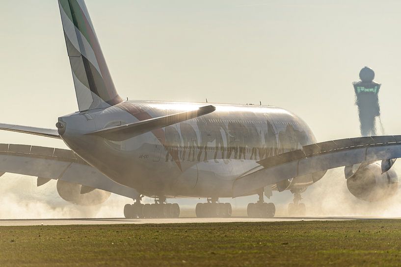 Emirates Airbus A380 with United for Wildlife livery. by Jaap van den Berg