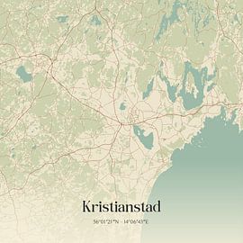 Vintage map of Kristianstad, Sweden. by Prints of Place