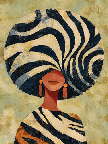 Elegante Frau mit grafischem Zebradruck