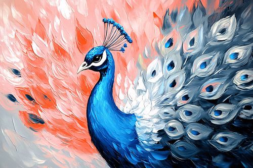 Abstracte pauw met kleurrijke veren