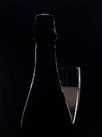 Champagne fles en glas