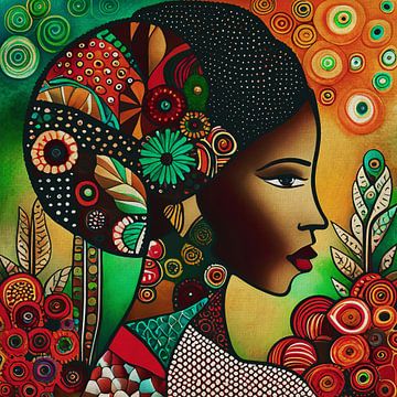 Afrikaans bloemenmeisje nr 3 van Jan Keteleer