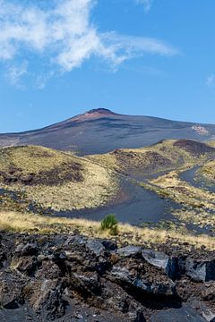Zicht op de vulkaan Etna in de zomer op Sicilië, Italië van WorldWidePhotoWeb