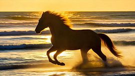 Galopp im Abendlicht von Jean Pierre