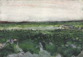 Landschap met kruiwagen, Vincent van Gogh