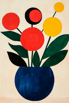 Composition florale abstraite en bleu sur Poster Art Shop