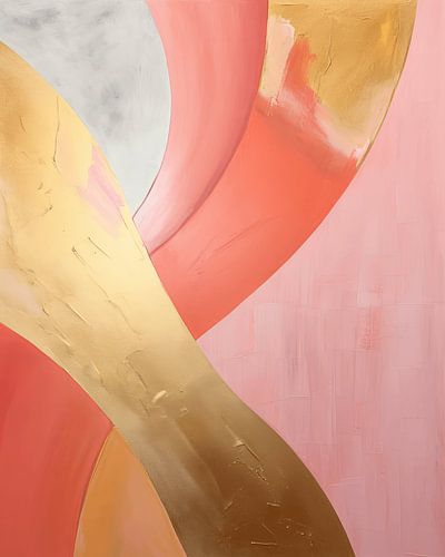 Modern und abstrakt in Rosa und Gold
