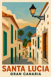 SANTA LUCIA – Gasse mit Palmen und Bergblick