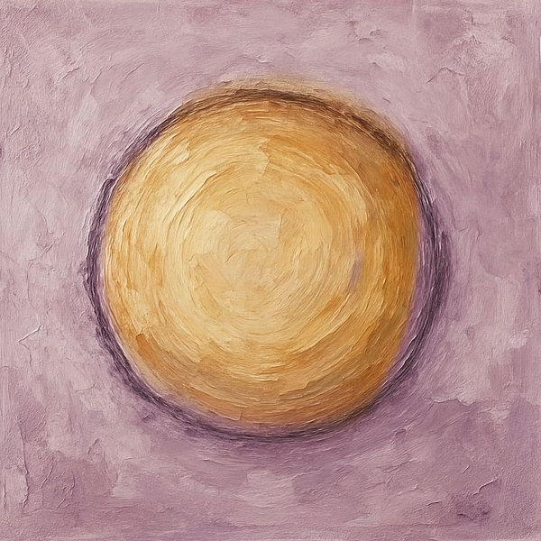 Circle in ochre with dusky pink background by Claudia Gründler