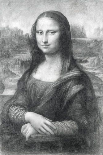 Potloodtekening van de Mona Lisa