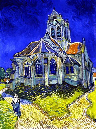 De kerk van Auvers - Vincent van Gogh - 1890