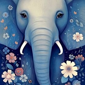 Portrait d'animal coloré : Éléphant sur Christian Ovís