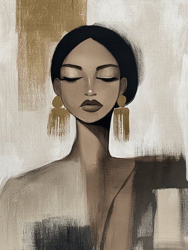 Modernes Porträt in Erdtönen