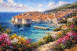 Dubrovnik in Croatia, an impressionist painting. by Gallery Hoppenbrouwers