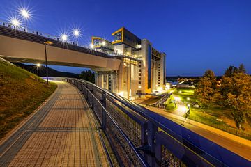 Niederfinow North boat lift at blue hour