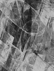 Zwart en wit gebrandschilderd glas