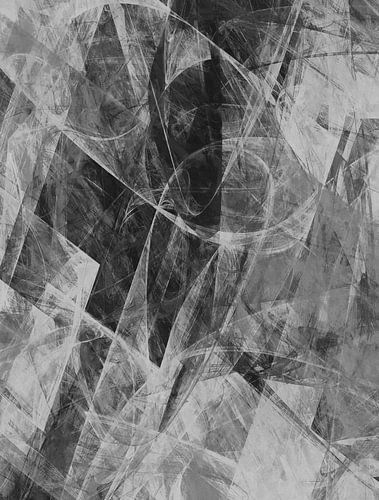 Zwart en wit gebrandschilderd glas