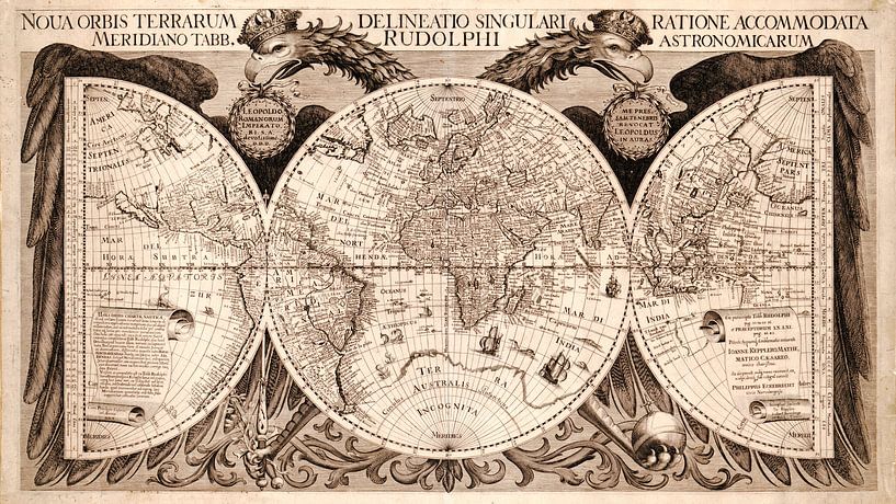 Wereldkaart uit 1630 van Nic Limper
