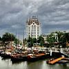 Oude haven met Witte Huis in Rotterdam van Henk Langerak