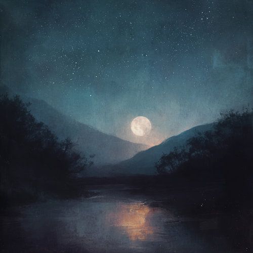 Lune entre les collines du silence