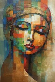 Colourful women's face