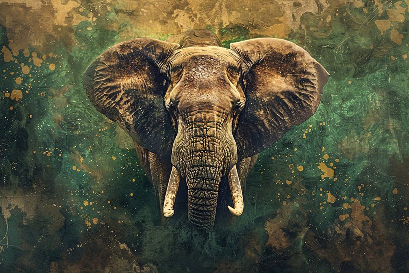 Mysterious elephant portrait in rustic style by Art & Soul Creations