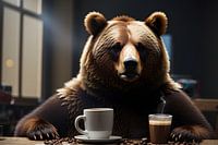 Bear drinking beer