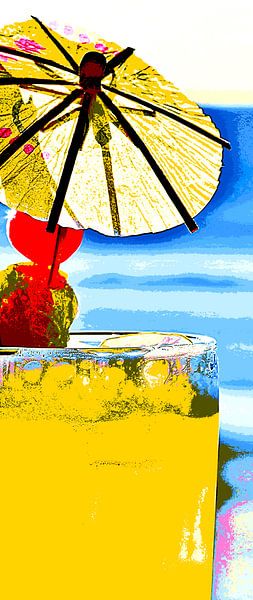 Piña colada on the beach mixed media von Werner Lehmann