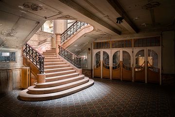 Stairs in Abandoned Cinema. by Roman Robroek