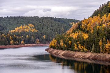 Herfstwandeling rond de Ohratal dam bij Luisenthal - Thüringer Woud van Oliver Hlavaty