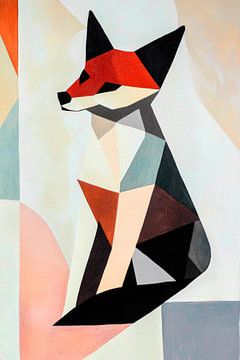 Geometrischer Fuchs in sanften Tönen von Poster Art Shop
