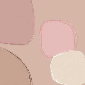 Minimalistische Kunst in sanften Nude-Tönen.