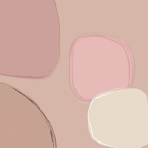 Een minimalisme art kiezelstenen vormen in roze beige zachte kleuren .