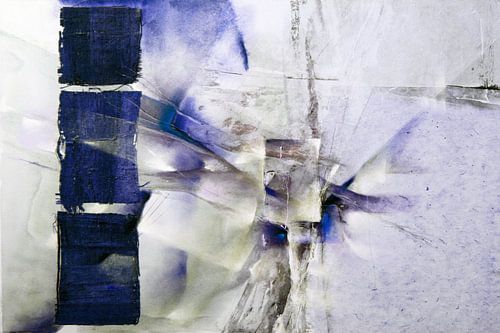 Composition abstraite en blanc et violet sur Annette Schmucker