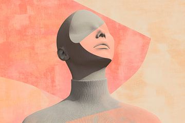 Abstraktes Porträt mit sanften Farben von Poster Art Shop