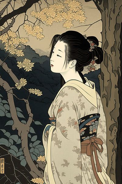 Geisha enchantée, harmonie de la beauté par Peter Balan