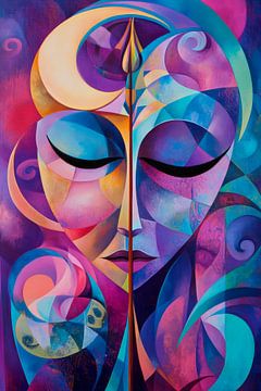 Abstract portrait in a vibrant colour spectrum by Poster Art Shop