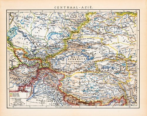 Asie centrale. Carte d'époque vers 1900