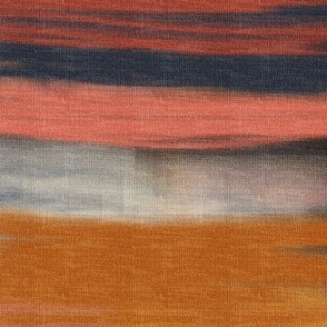Abstrakte Landschaft in Retro-Farben. Sonnenuntergang. von Abstrakte minimalistische Kunst